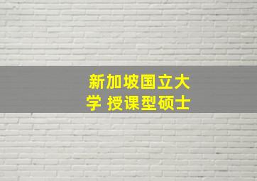 新加坡国立大学 授课型硕士